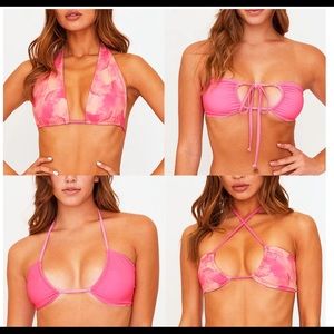 Vaya Island Marley Reversible Top (yellow/coral pink tie dye)